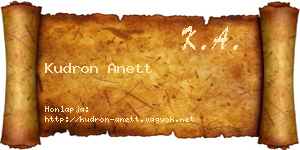 Kudron Anett névjegykártya